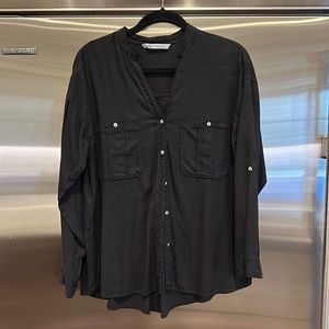 ZARA women’s size medium black button down.